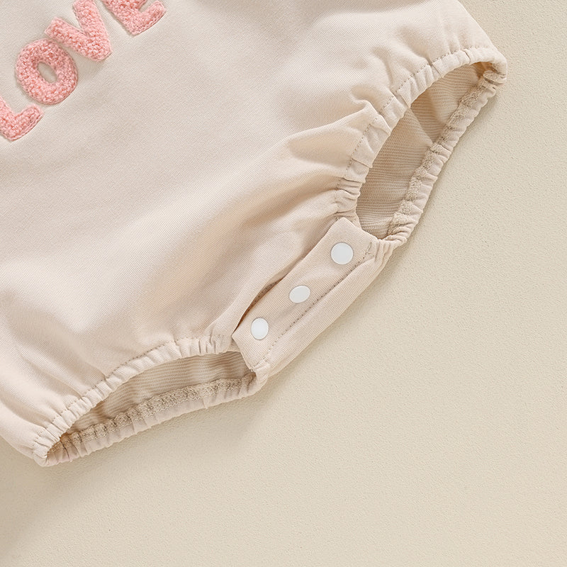 Adorable Long Sleeve Baby Romper with Embroidered Letters - Unisex Fall Bodysuit for Newborns and Infants