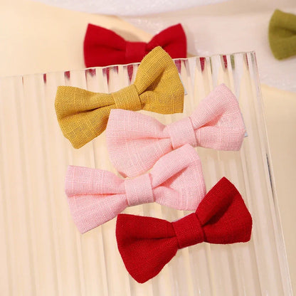 Adorable 2-Pack Kids Bow Hairpins - Soft Cotton Clip-on Accessories for Toddler Girls