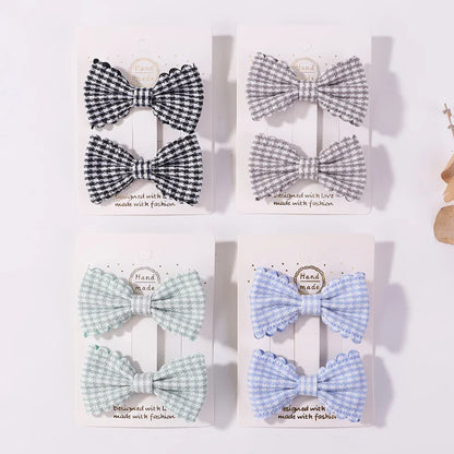 Adorable 2-Pack Mini Hair Bows for Girls - Soft Cotton Hair Clips and Barrettes