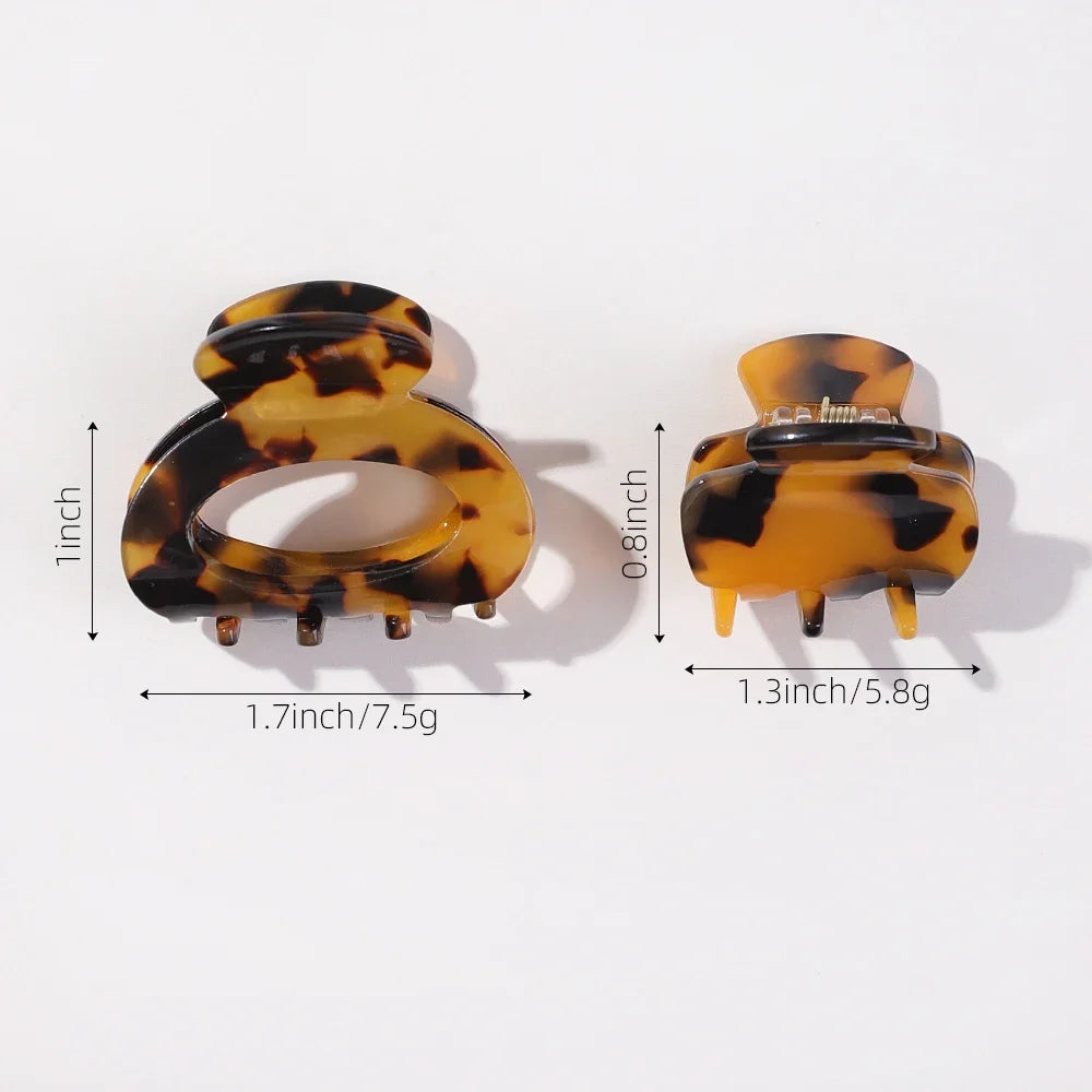 Set of 3 Stylish Mini Acetate Hair Clips for Women & Girls - Chic Barrettes and Claw Hairpins for Fashionable Hairstyles