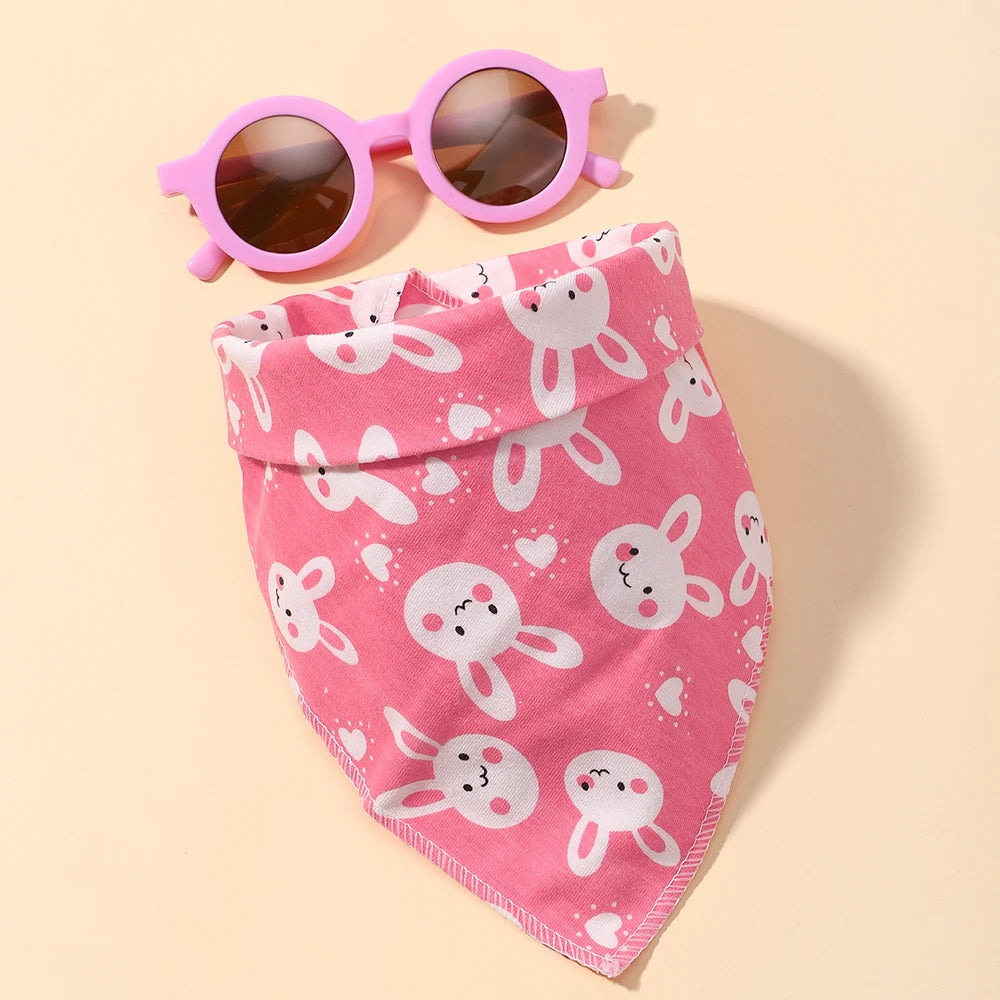 Adorable Baby Bib and Sunglasses Set with Bandana for Outdoor Sun Safety – Perfect Gift for Newborns and Kids Fashion