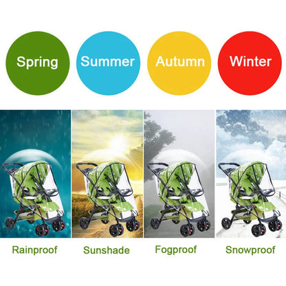 Universal Waterproof Baby Stroller Rain Cover - Transparent Trolley Umbrella with Zipper for All Ages