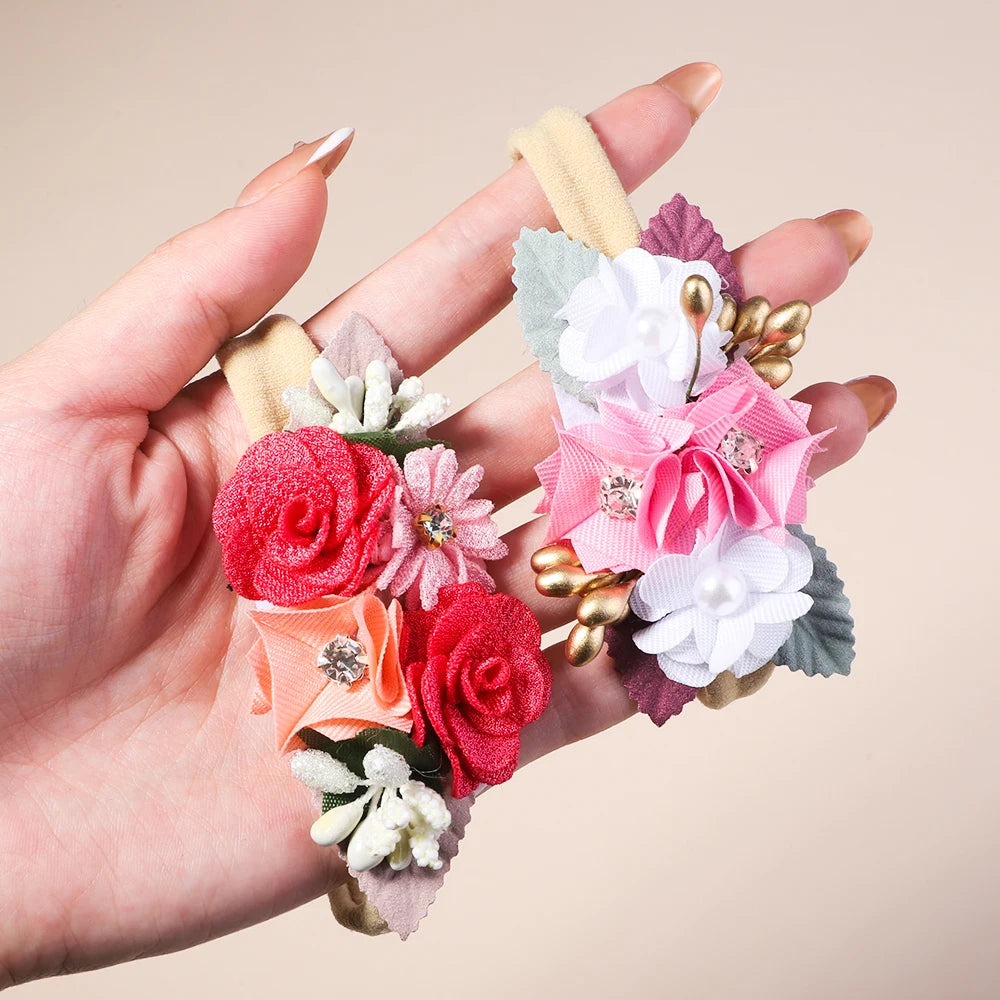 Sweet Floral Elastic Headband for Baby Girls - Adorable Hair Accessory for Newborns and Toddlers, Perfect for Gifting and Special Occasions