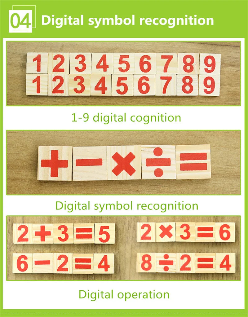 Montessori-Inspired Wooden Counting Sticks for Early Math Skills - Fun Educational Toys for Kids Ages 3-6