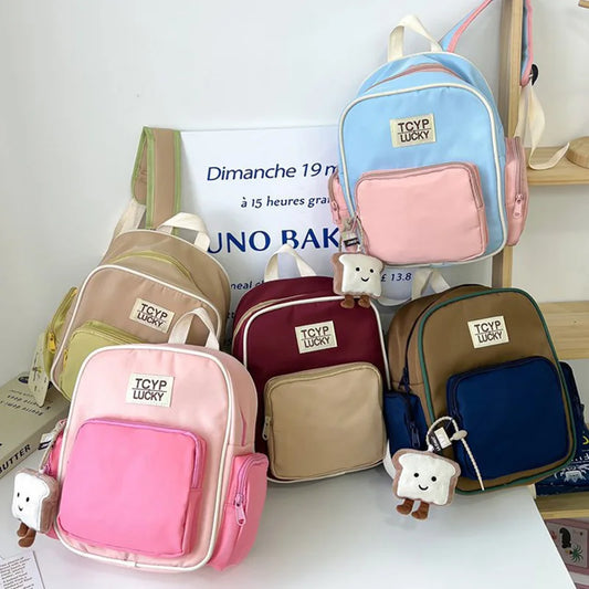 Adorable Korean Patchwork Backpacks for Kids - Stylish Handbags for Boys and Girls, Ideal for Kindergarten and Travel 2024