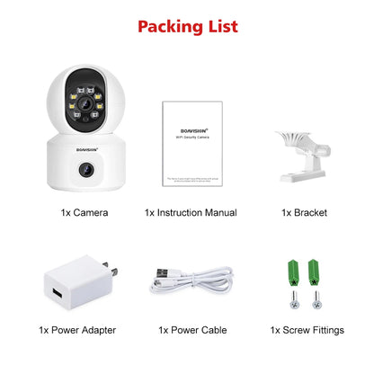 4MP HD WiFi PTZ Baby Monitor Camera with Dual-Lens, Dual-Screen, Auto Tracking, and Human Detection - ONVIF Security Surveillance System