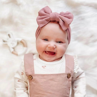 Vibrant Knit Baby Headbands with Bow - Soft Elastic Turban Accessories for Infant Girls