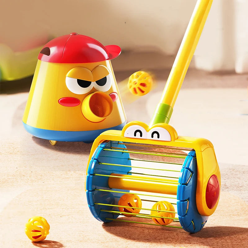 Kids Pretend Play Electric Vacuum Cleaner Walker Toy with Push Ball for Housework Simulation - Educational Gift for Girls Ages 3-12