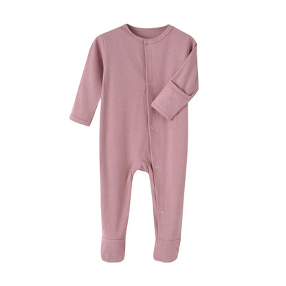Adorable Cotton Baby Footed Rompers for Newborns - Cute Striped Jumpsuits for Boys and Girls