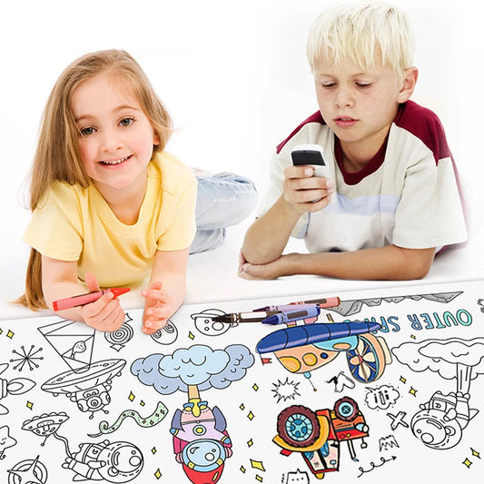 DIY Graffiti Art Scroll for Kids - Colorful Drawing and Painting Puzzle for Early Education (3m Roll)