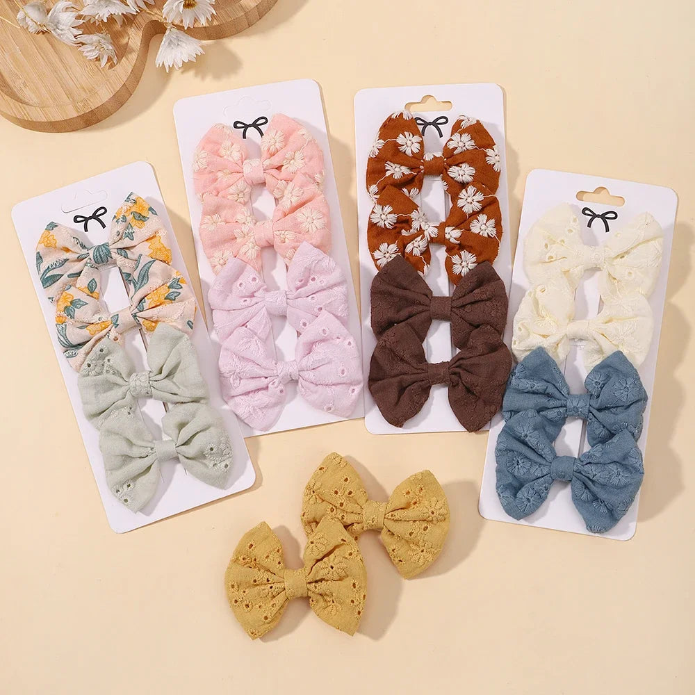 Adorable 4-Piece Bowknot Hairpin Set for Baby Girls – Charming Pastoral Style Clips