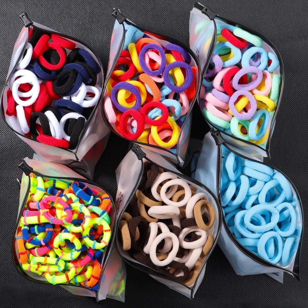480PCS Vibrant Nylon Elastic Hair Ties for Girls – Colorful Ponytail Holders & Scrunchies for Fashionable Kids
