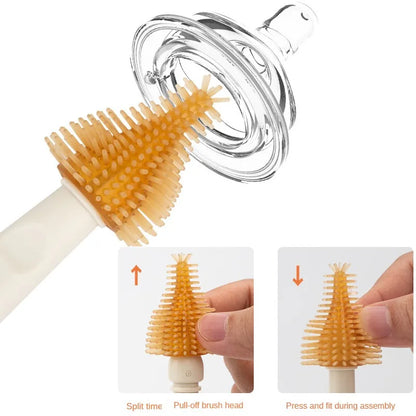 Travel-Friendly Baby Bottle Cleaning Kit with Silicone Brushes and Organizer