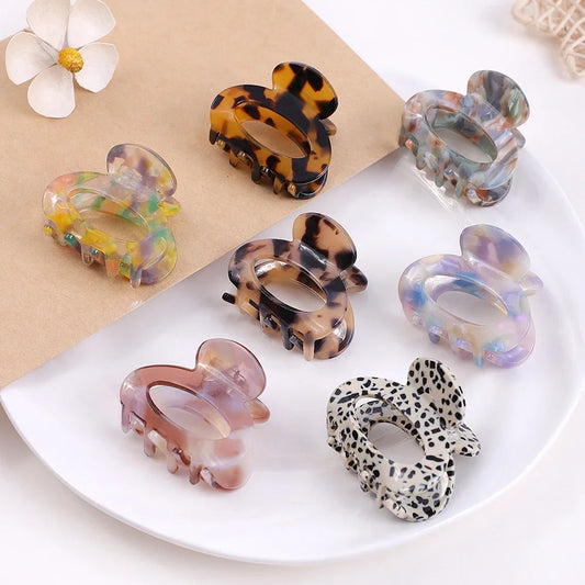 Set of 3 Stylish Mini Acetate Hair Clips for Women & Girls - Chic Barrettes and Claw Hairpins for Fashionable Hairstyles