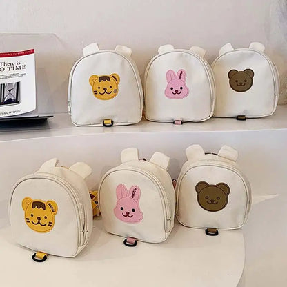 Adorable Cartoon Bear Anti-Lost Baby Backpack for Kindergarten Kids - Canvas Harness School Bag for Boys and Girls