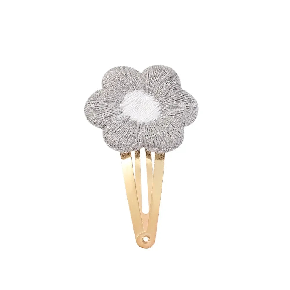 Vintage Floral Embroidery Hair Clips for Girls - Set of 2 Sweet Hair Pins