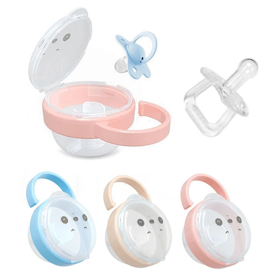 Cartoon-Themed Portable Pacifier Storage Case for Babies - Travel-Friendly Soother Holder