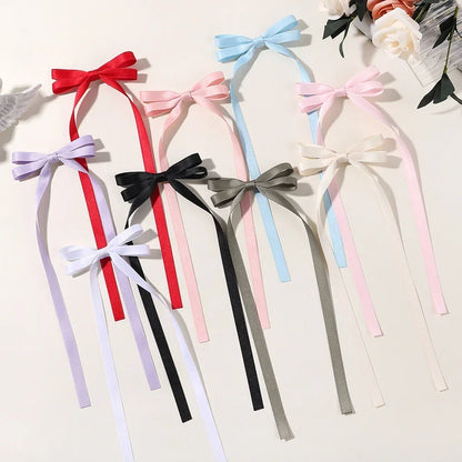 2PCS Adorable Long Tassel Bow Headbands for Girls - Cute Hair Accessories for Parties and Daily Wear