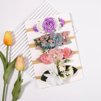 Sweet Floral Elastic Headband for Baby Girls - Adorable Hair Accessory for Newborns and Toddlers, Perfect for Gifting and Special Occasions