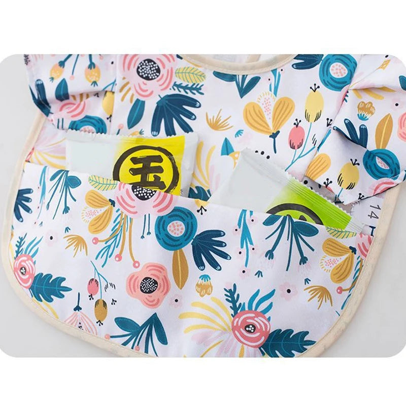 Waterproof Baby Bibs with Cartoon Prints - Ruffled Toddler Feeding Apron for Boys & Girls, Ideal Burp Cloths for Newborns to 6 Years