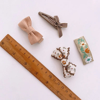 8-Piece Cute Floral Hair Clip Set for Baby Girls - Kawaii Bows and Accessories for Ponytails and Headwear