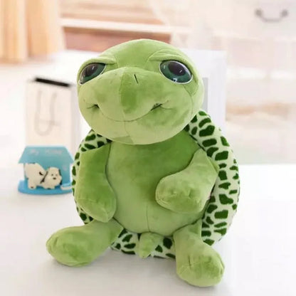 20CM Adorable Green Big-Eyed Turtle Plush Toy - Perfect Birthday Gift for Kids