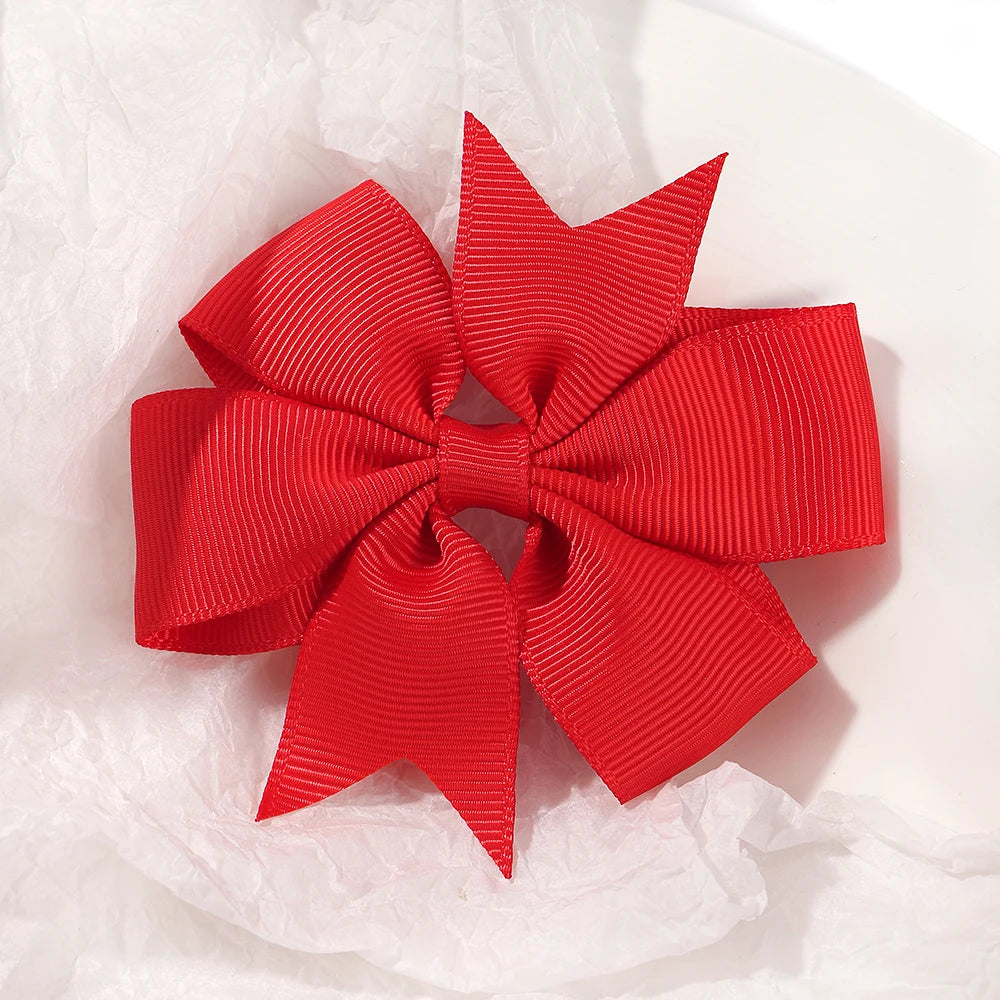 Vibrant Grosgrain Ribbon Hair Bow Clips for Girls - Colorful Hair Accessories for Kids