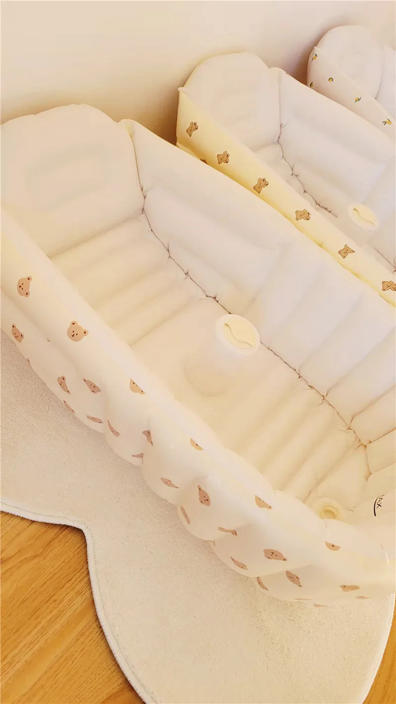 Portable Inflatable Baby Bath Tub - Folding Outdoor Water Play Pool for Newborns and Infants