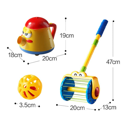 Kids Pretend Play Electric Vacuum Cleaner Walker Toy with Push Ball for Housework Simulation - Educational Gift for Girls Ages 3-12