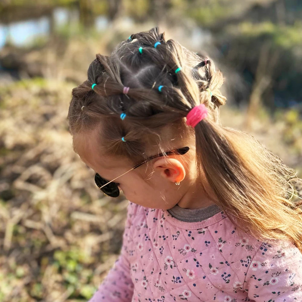 500Pcs Colorful Elastic Hair Bands for Girls - Fun Disposable Ponytail Holders for Kids
