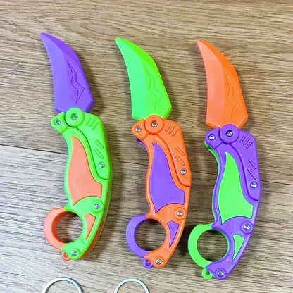 3D Printed Gravity Claw Fidget Knife Toy for Stress Relief and Sensory Play