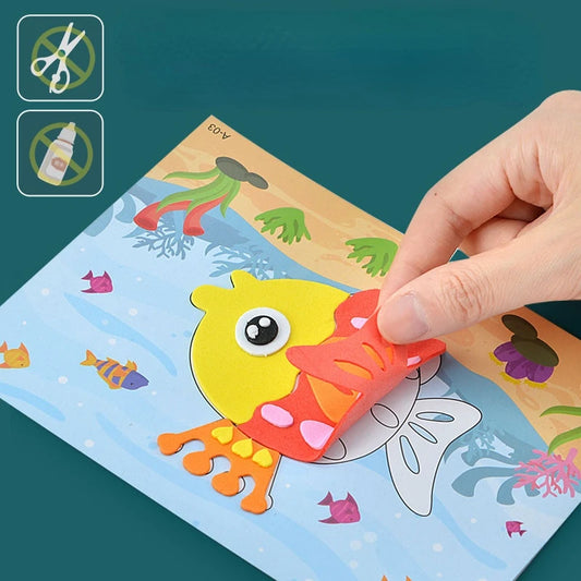 10-Pack 3D EVA Foam Stickers for Kids - Creative DIY Cartoon Puzzles for Early Learning and Fun