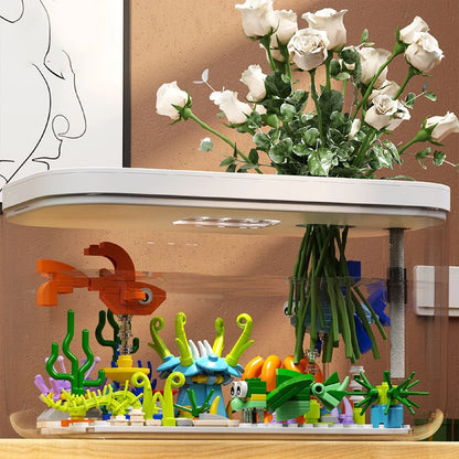 Underwater Adventure DIY Building Block Humidifier and Flower Arrangement Toy for Kids - Perfect Gift for Girls