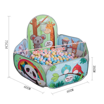 120cm Portable Kids Playpen with Basketball Hoop - Fun Indoor/Outdoor Tent House and Ball Pool for Ages 3-6