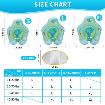 Inflatable Baby Swim Float with Sun Canopy - Safe and Fun Pool Ring for Infants and Toddlers