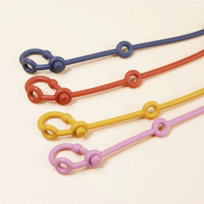 3-Pack Silicone Baby Toy Straps - Cute Cartoon Animal Anti-Lost Pacifier Chains for Strollers and High Chairs