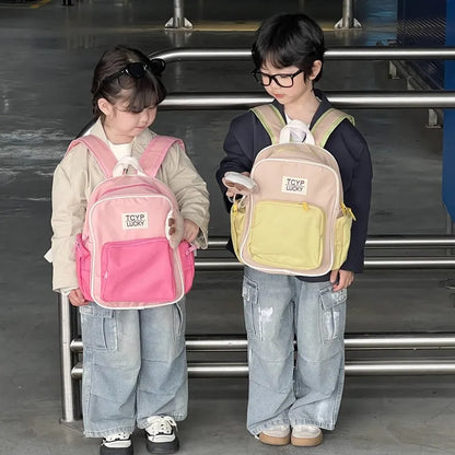 Adorable Korean Patchwork Backpacks for Kids - Stylish Handbags for Boys and Girls, Ideal for Kindergarten and Travel 2024