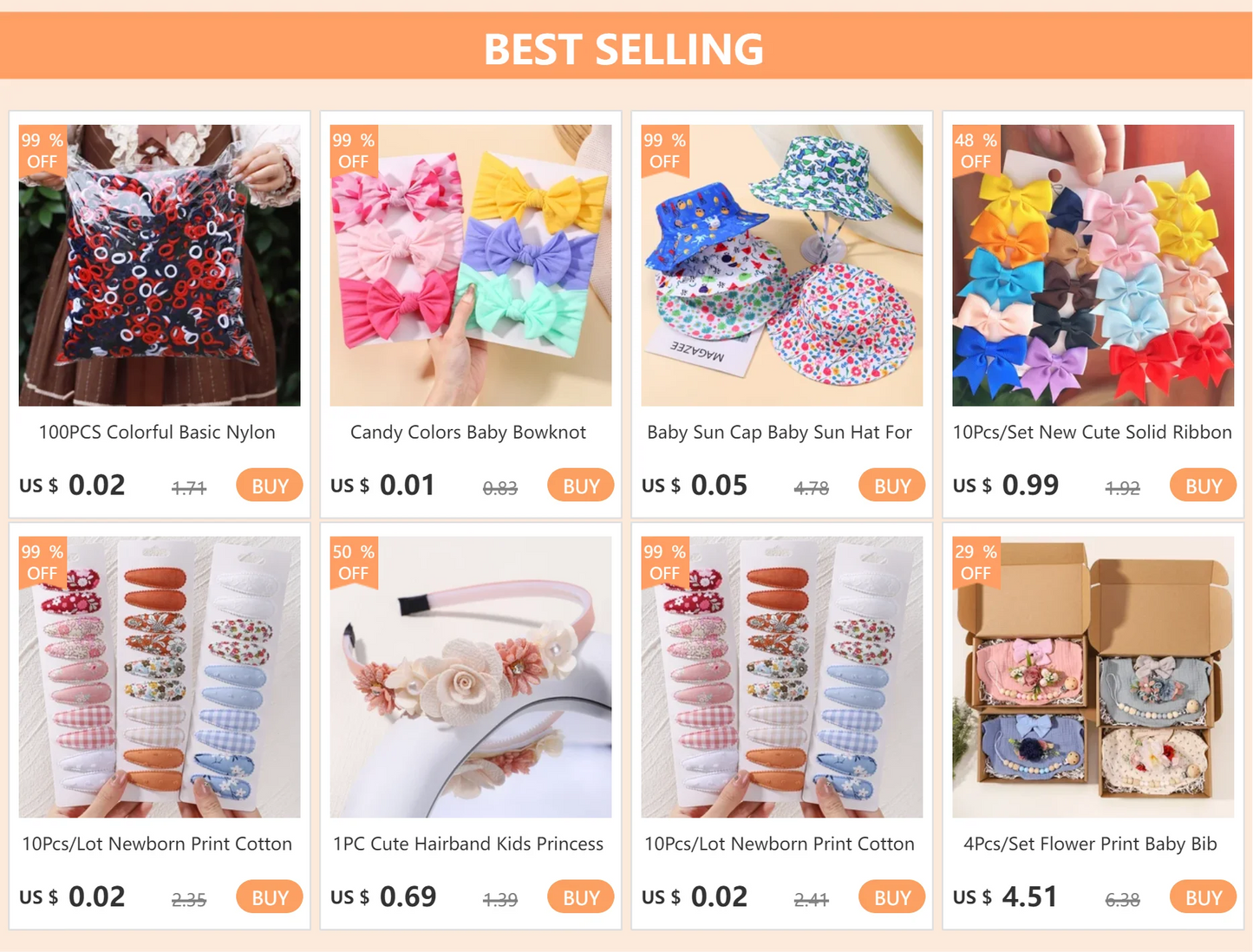 100Pcs/Box Colorful Elastic Hair Ties and Scrunchies for Girls - Handmade Hair Accessories