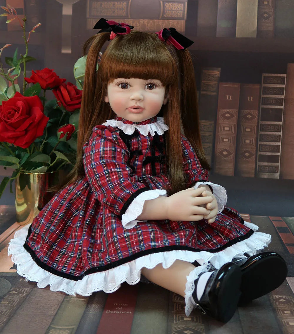 60cm Realistic Cloth Body Reborn Doll - Soft Vinyl Long-Haired Girl Betty Princess Baby Gift