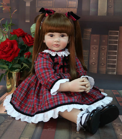 60cm Realistic Cloth Body Reborn Doll - Soft Vinyl Long-Haired Girl Betty Princess Baby Gift