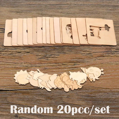 20-Piece Montessori Drawing Stencil Set for Kids - Wooden DIY Craft Tools for Artistic Creativity