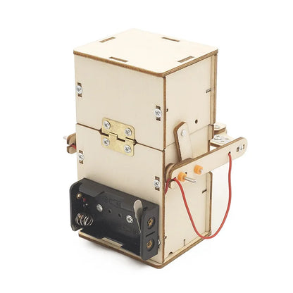 Wooden Electric Powered Eat Coin Robot DIY Models & Building Science Education Model Toys Experimental Tool For Children Learn