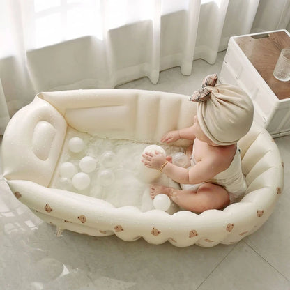 Portable Inflatable Baby Bath Tub - Folding Outdoor Water Play Pool for Newborns and Infants