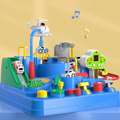 Kids' Racing Rail Car Educational Playset - Interactive Train Adventure with Space Rocket Theme
