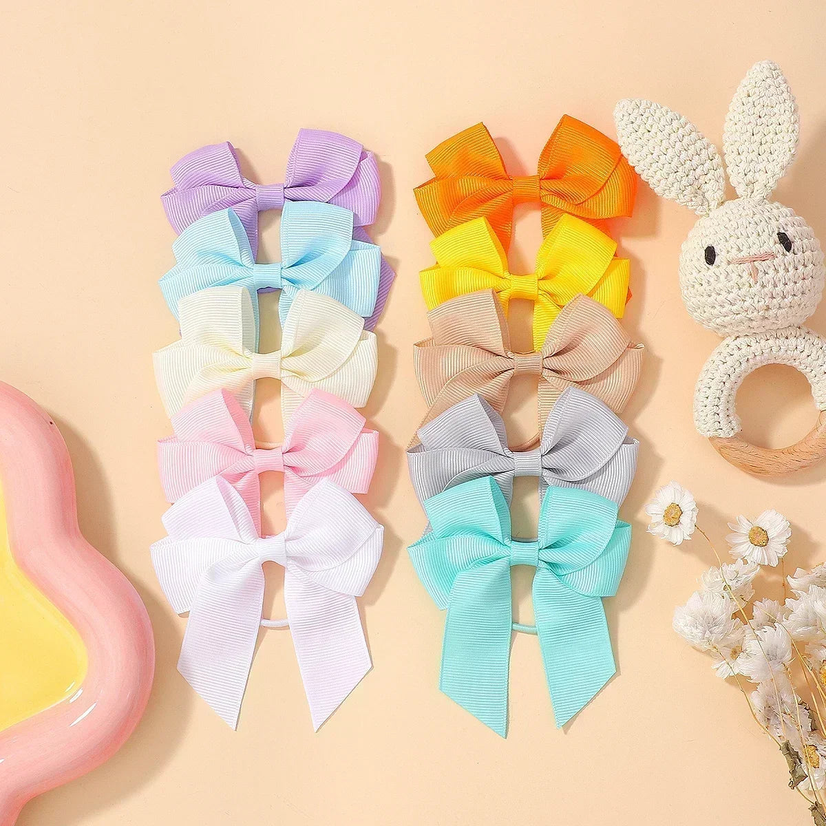 10-Pack Cute Elastic Hair Ties for Girls and Babies - Ideal Rubber Bands for Ponytails and Hair Styles