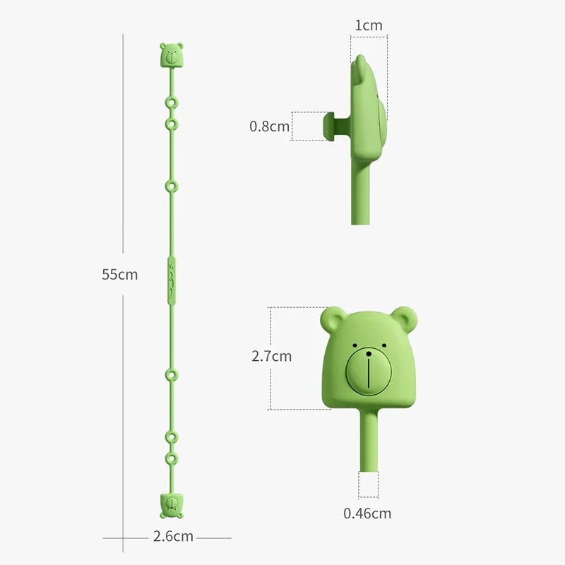 Adorable Silicone Pacifier Clips with Cartoon Animal Designs - Adjustable Anti-Lost Straps for Strollers and High Chairs