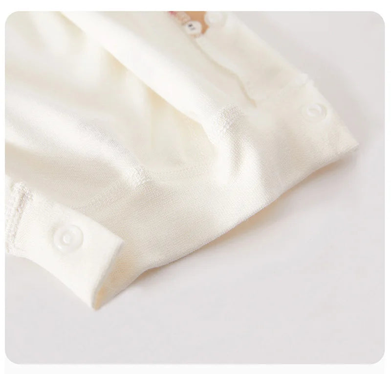 Adorable Cartoon Bear Cotton Romper for Newborn Boys and Girls - Spring Infant One-Piece Bodysuit