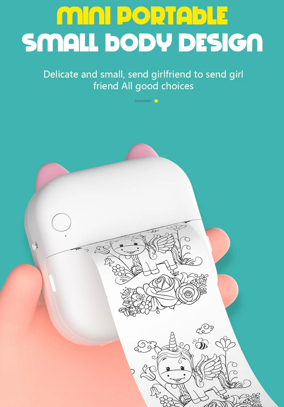 MINI Print Portable Thermal Printer Wireless BT Self-adhesive Stickers Photo Printer HD Pocket Label Printer Android IOS