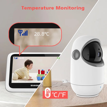 4.3" Wireless Video Baby Monitor with Pan/Tilt Camera, Two-Way Audio & Night Vision - VB801