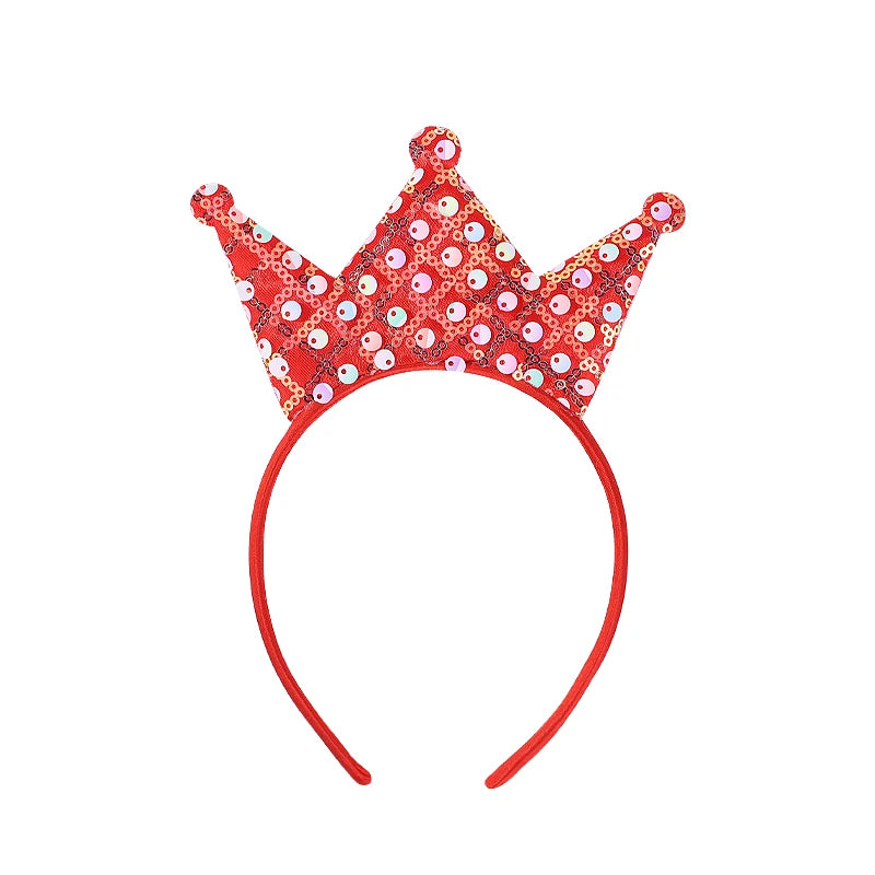Sparkling Sequin Headband for Girls - Birthday Crown Hair Accessory for Festivals and Parties